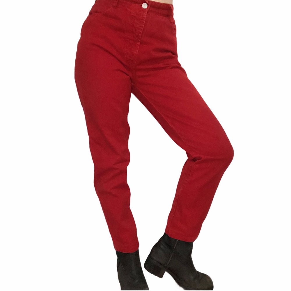 Vintage red Bongo high waisted straight leg jeans - Picture 4 of 14
